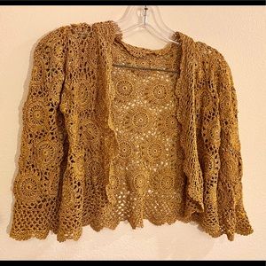 Hand knitted glittery summer cape.